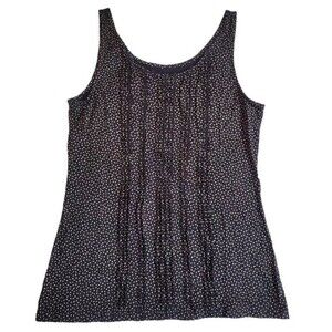 Ann Taylor Loft black white dotted tank top sz S